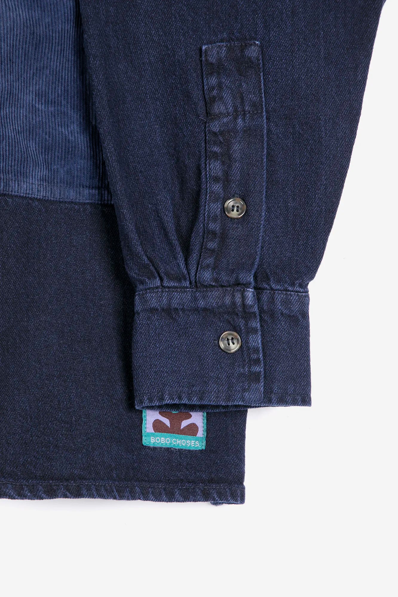 BOBO CHOSES - Big Corduroy Pockets Light Denim Shirt