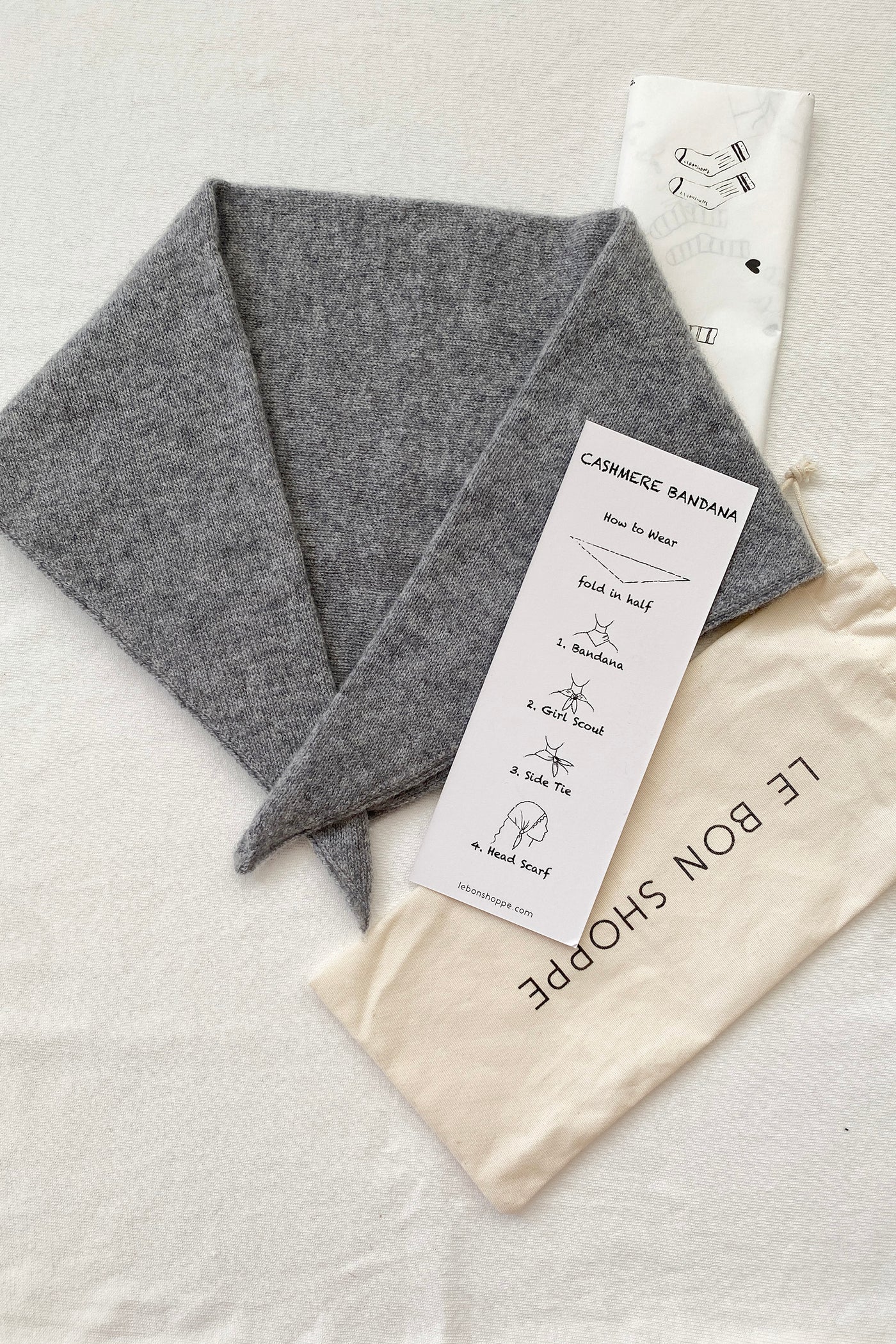 Le Bon Shoppe - Cashmere Bandana | Heather Grey