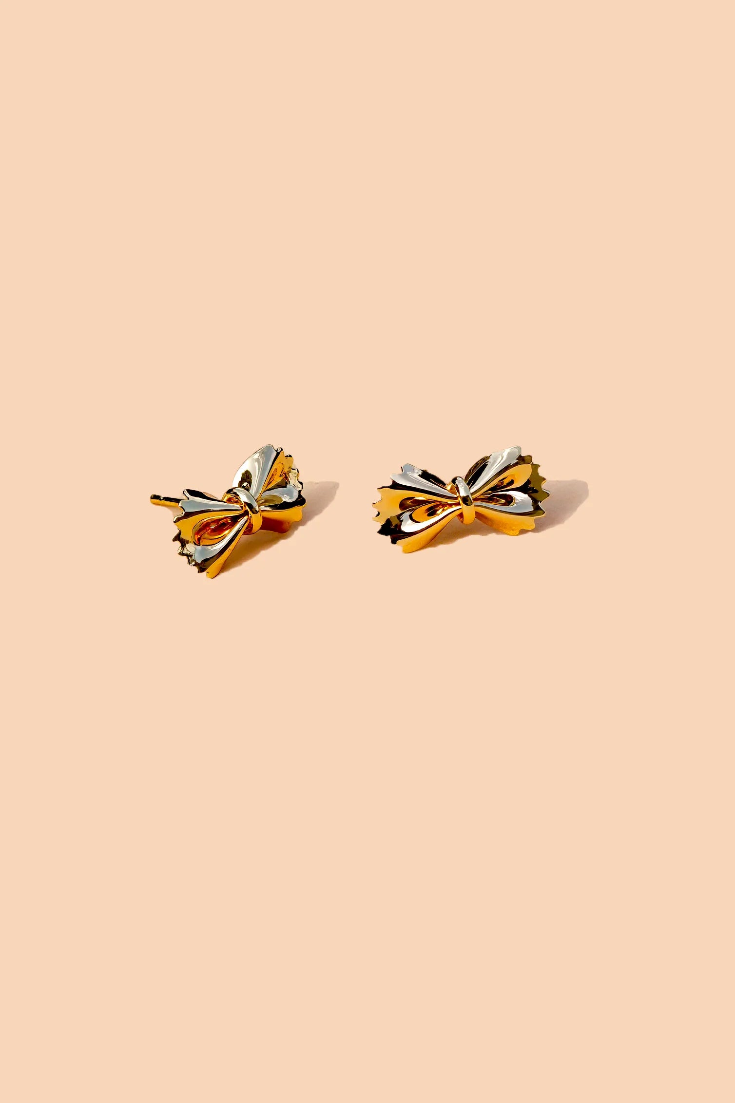 Peter + June - Bow Tie Pasta Studs | 18K Gold Plated