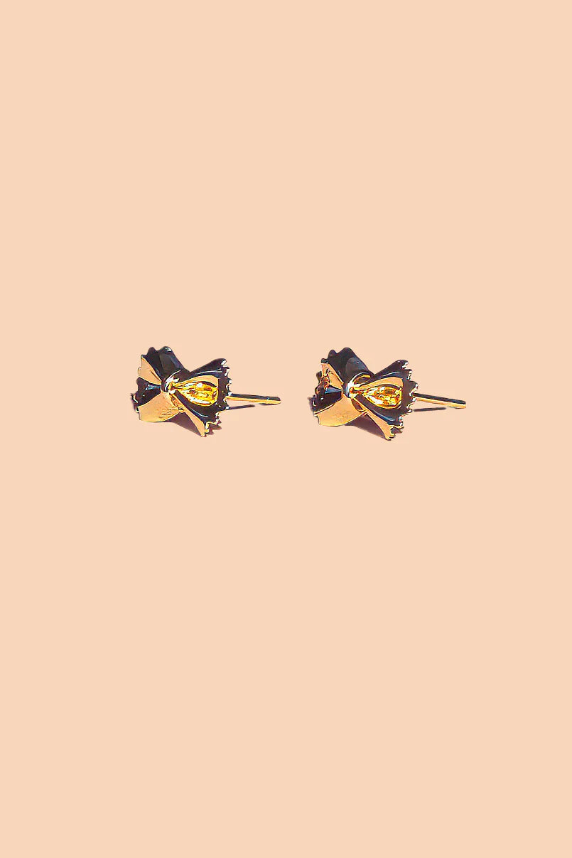 Peter + June - Bow Tie Pasta Studs | 18K Gold Plated