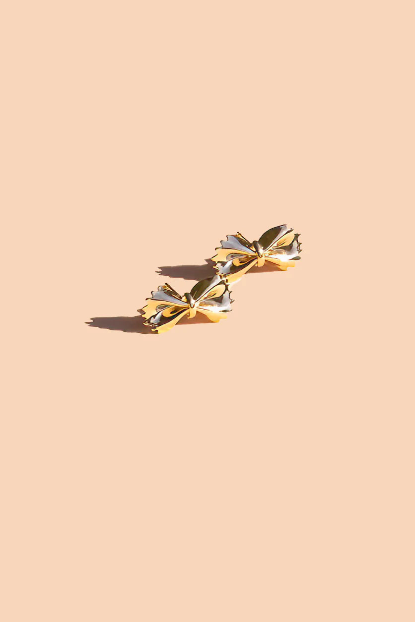 Peter + June - Bow Tie Pasta Studs | 18K Gold Plated