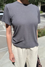 Le Bon Shoppe - Bo Linen Blend Tee | Charcoal