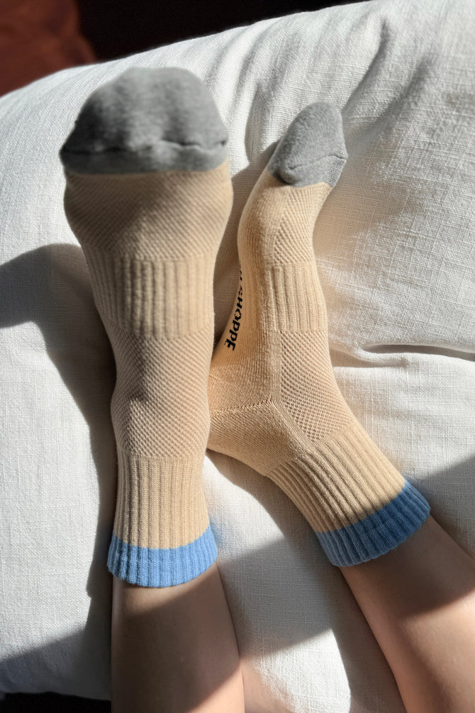 Le Bon Shoppe - Color Block Girlfriend Socks | Yellow/Blue