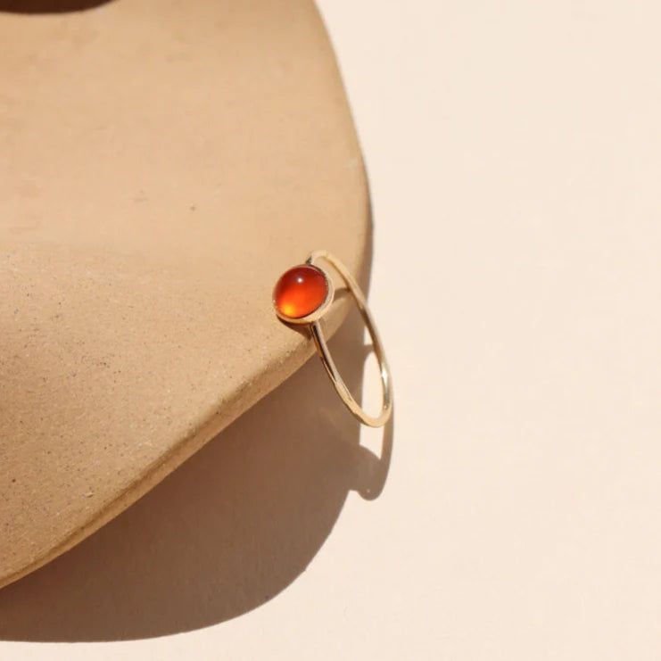 Token Jewelry - Carnelian Glow Ring | Gold Fill