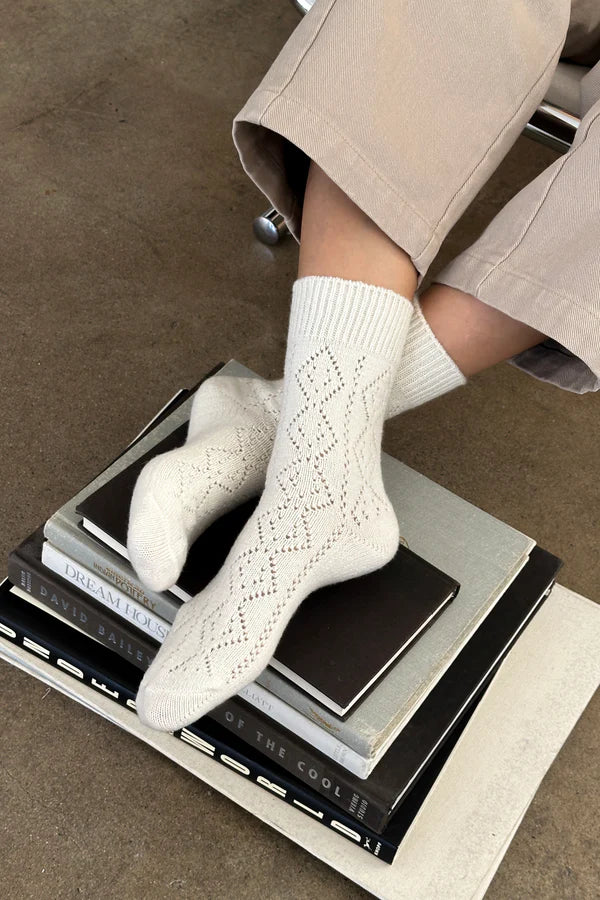 Le Bon Shoppe - Cashmere Pointelle Socks | Cream