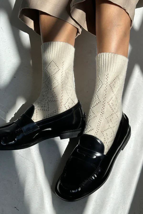Le Bon Shoppe - Cashmere Pointelle Socks | Cream