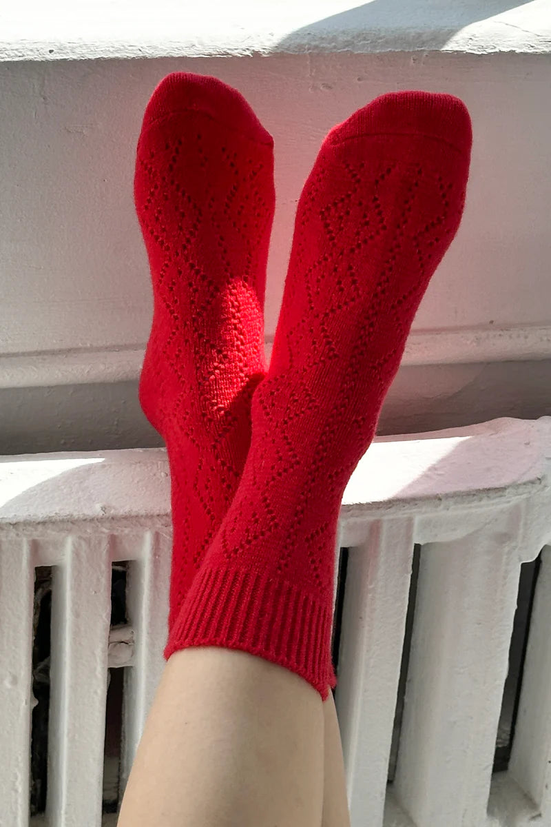 Le Bon Shoppe - Cashmere Pointelle Socks | Red