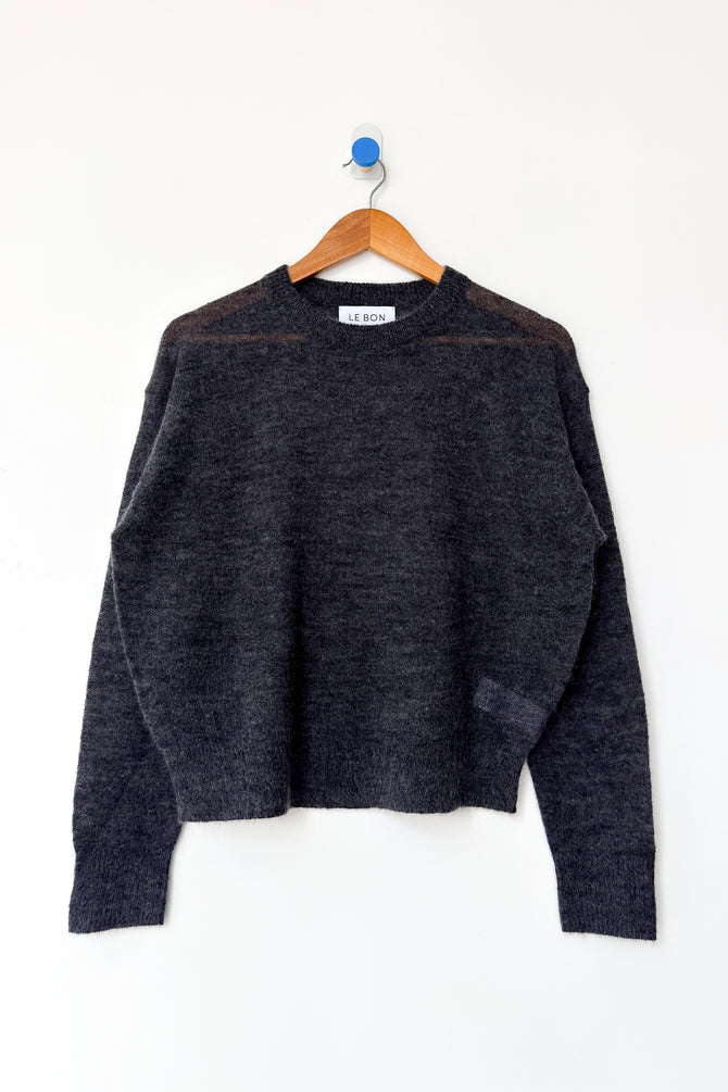 Le Bon Shoppe - Cecile Crew Neck Mohair Sweater | Charcoal