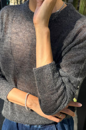 Le Bon Shoppe - Cecile Crew Neck Mohair Sweater | Charcoal
