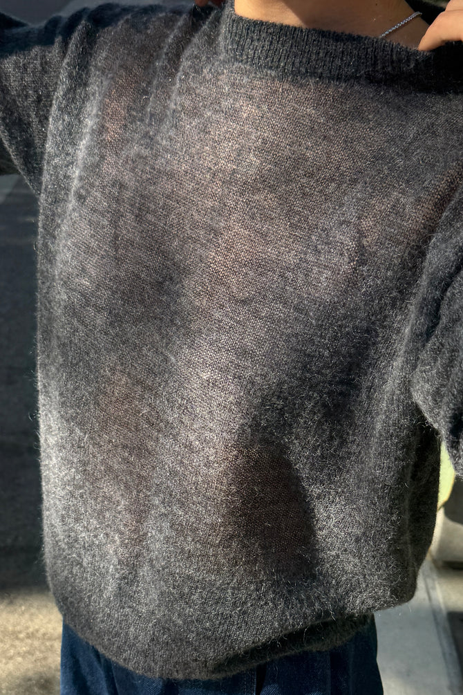 Le Bon Shoppe - Cecile Crew Neck Mohair Sweater | Charcoal
