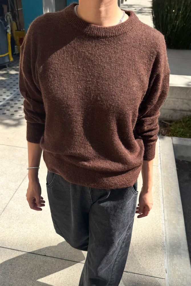 Le Bon Shoppe - Cecile Crew Neck Mohair Sweater | Espresso