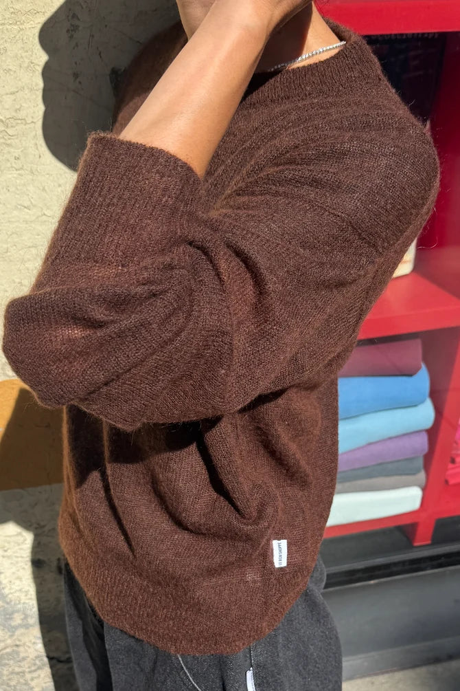 Le Bon Shoppe - Cecile Crew Neck Mohair Sweater | Espresso