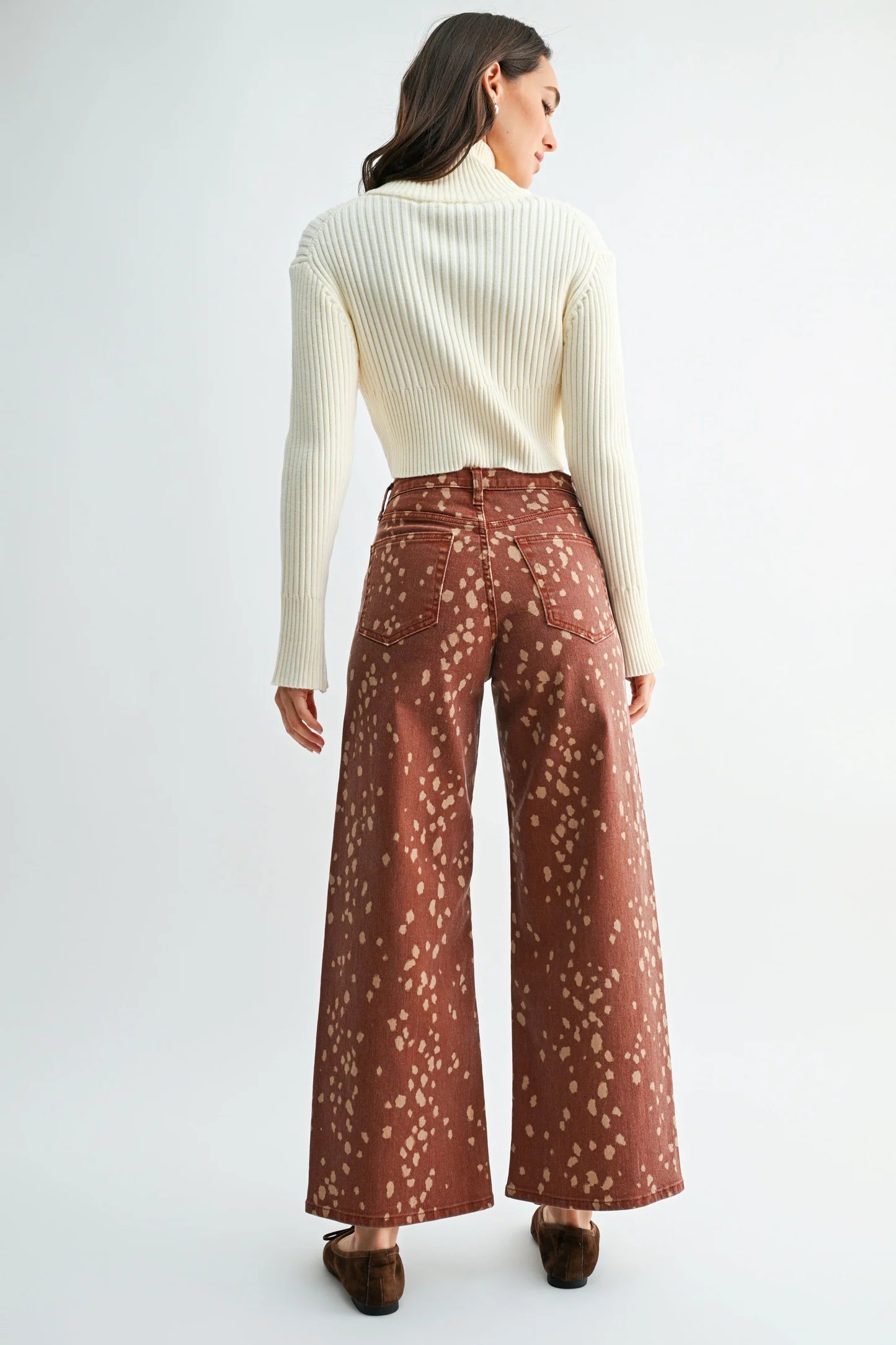 Just Black Denim - Onyx Hem Seamed Slim Wide | Deer Print