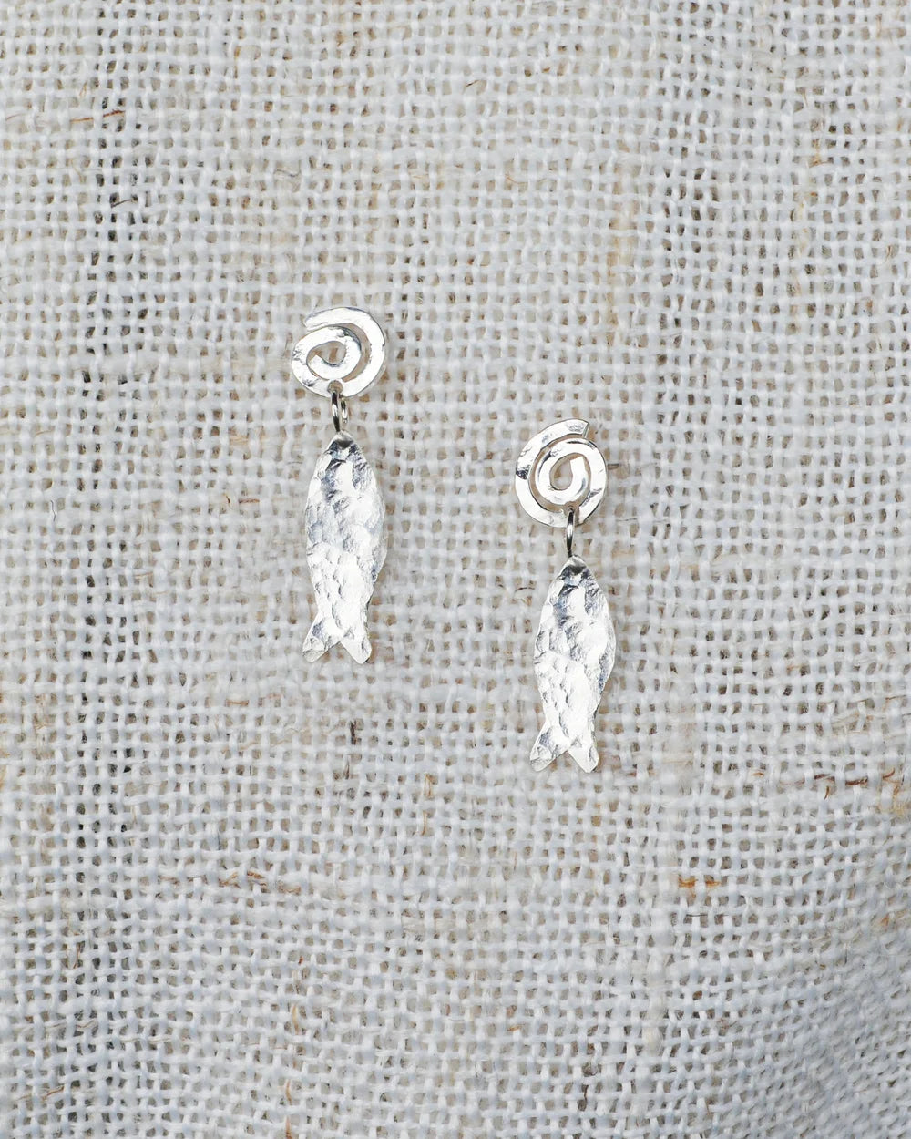 Gem & Blue -  Fish Droplet Earrings | Sterling Silver
