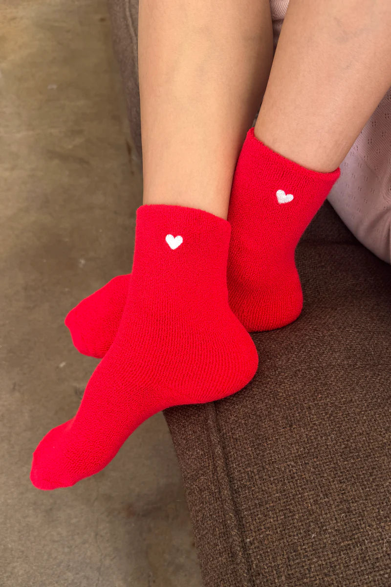 Le Bon Shoppe - Embroidered Cloud Socks | Red