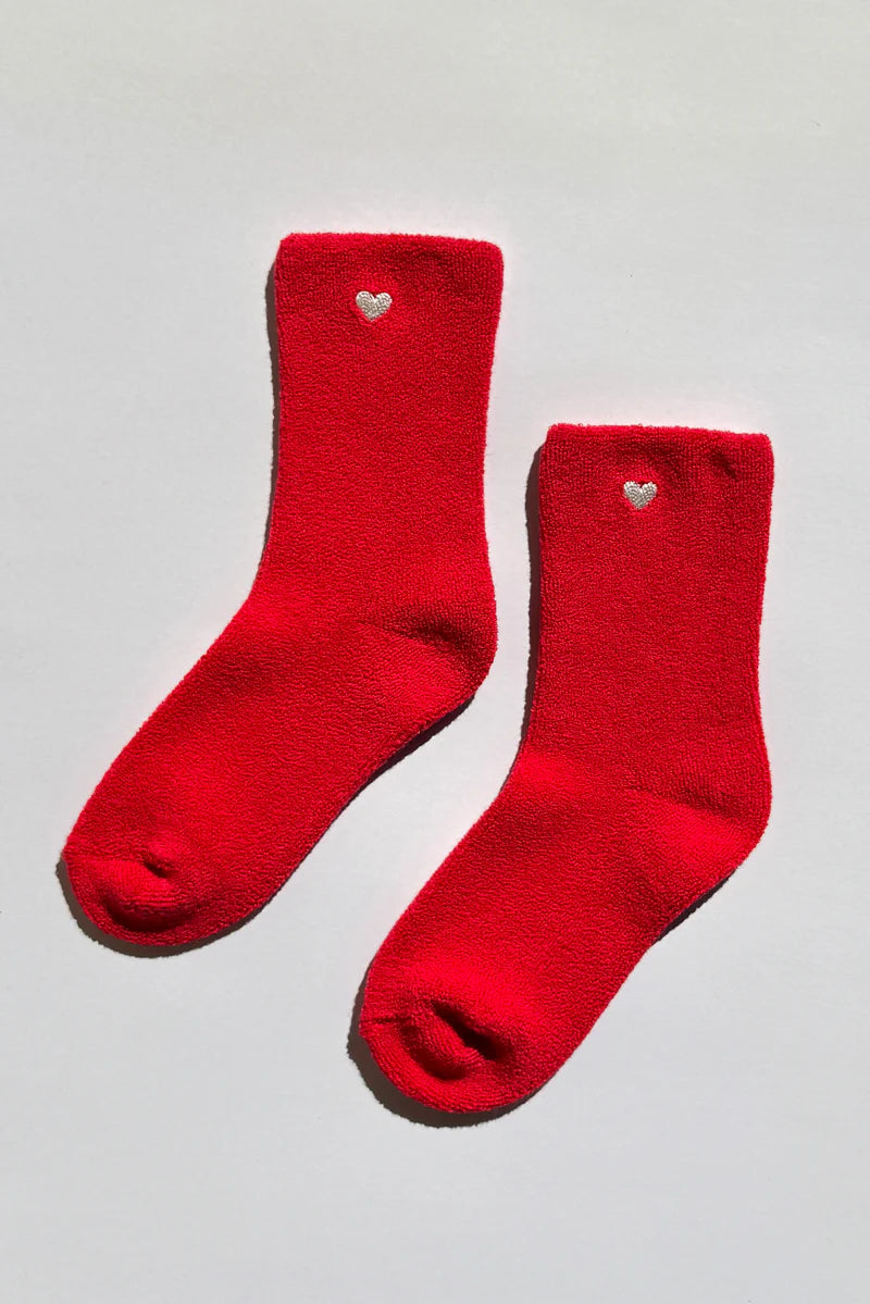 Le Bon Shoppe - Embroidered Cloud Socks | Red