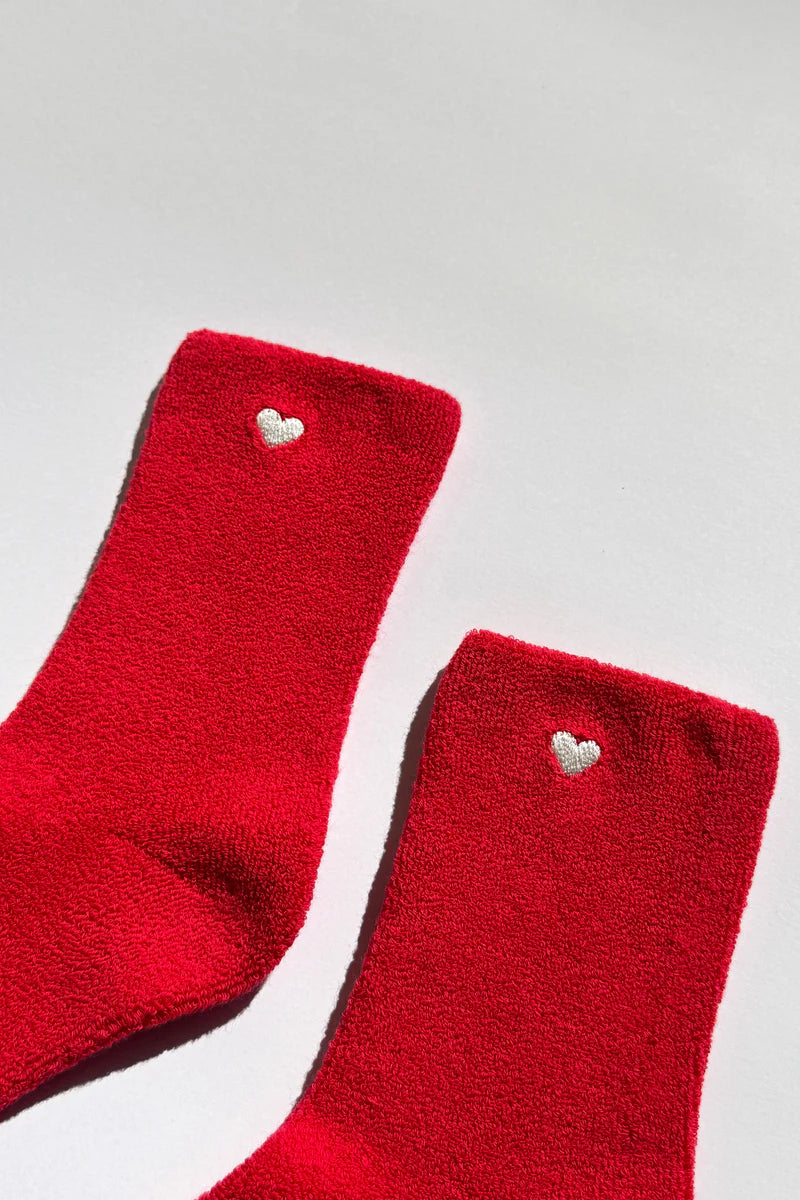 Le Bon Shoppe - Embroidered Cloud Socks | Red