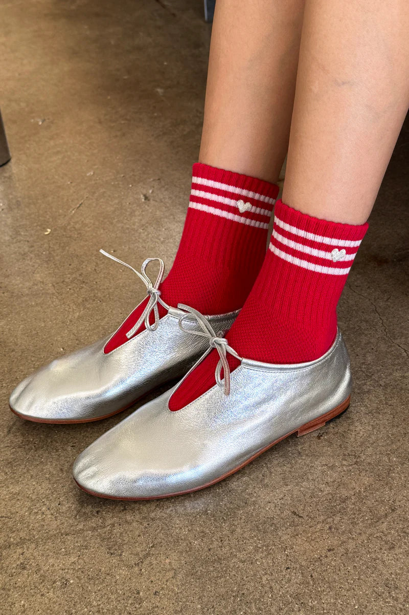 Le Bon Shoppe - Embroidered Girlfriend Socks | Scarlet