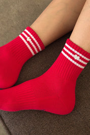 Le Bon Shoppe - Embroidered Girlfriend Socks | Scarlet