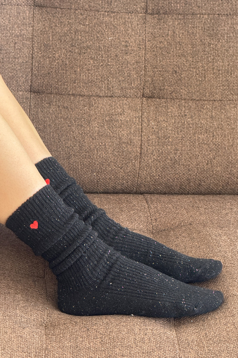 Le Bon Shoppe - Embroidered Snow Socks | Black