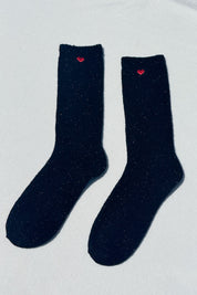 Le Bon Shoppe - Embroidered Snow Socks | Black