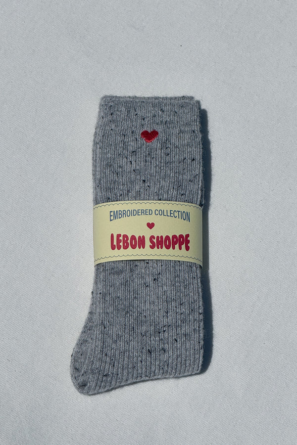Le Bon Shoppe - Embroidered Snow Socks | Cookies and Cream