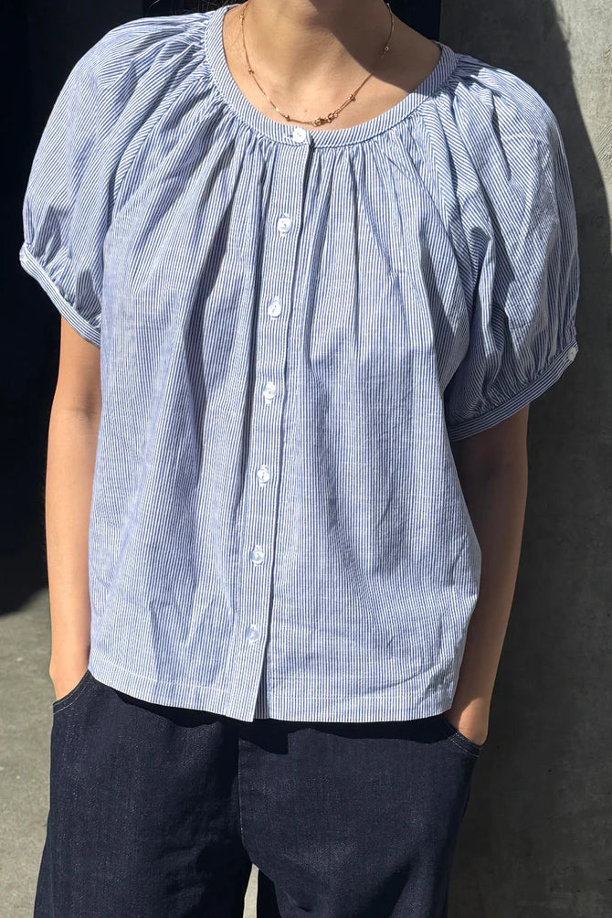 Le Bon Shoppe - Emily Short Sleeve Top | Blue Stripe
