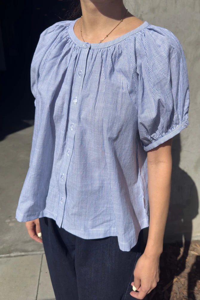 Le Bon Shoppe - Emily Short Sleeve Top | Blue Stripe