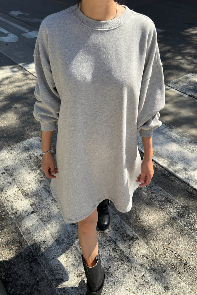 Le Bon Shoppe - French Terry Swing Dress | Melange Grey