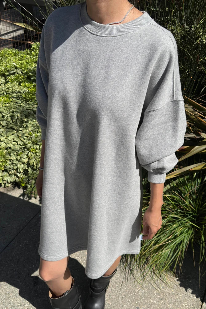 Le Bon Shoppe - French Terry Swing Dress | Melange Grey