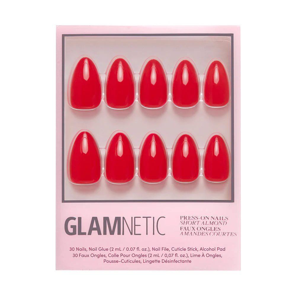 Glamnetic - Fiery Red Short Almond Nails