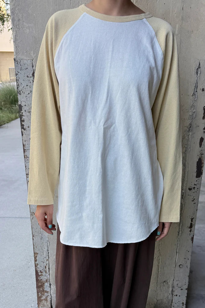 Le Bon Shoppe - Heavy Cotton Raglan Tee | White/Butter