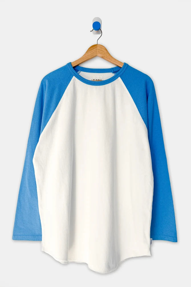 Le Bon Shoppe - Heavy Cotton Raglan Tee | White/Blue