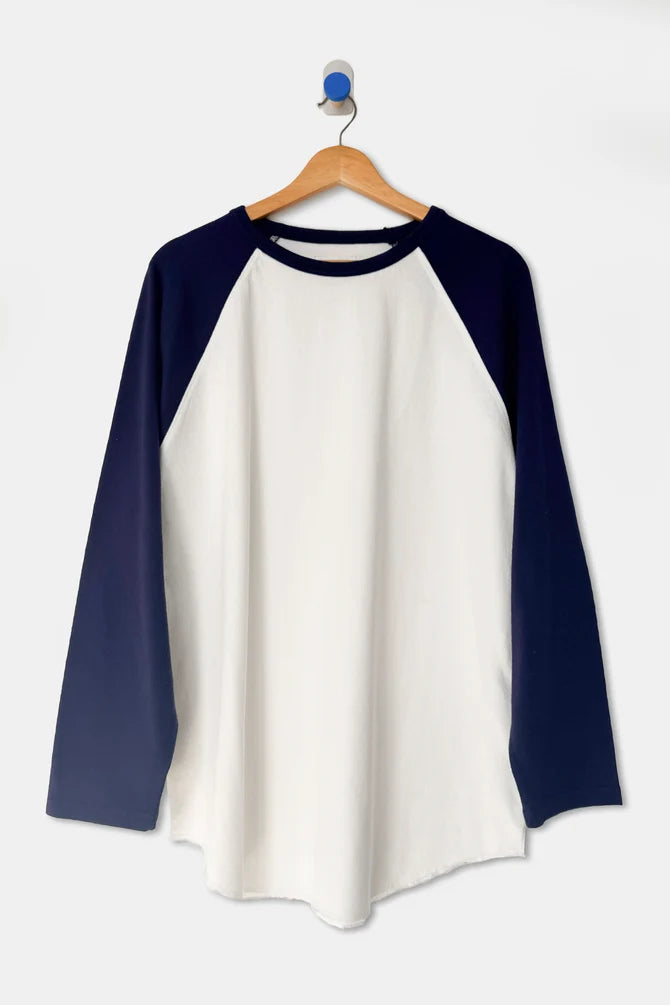 Le Bon Shoppe - Heavy Cotton Raglan Tee | White/Midnight