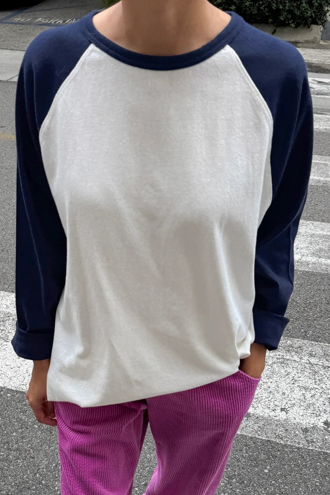 Le Bon Shoppe - Heavy Cotton Raglan Tee | White/Midnight