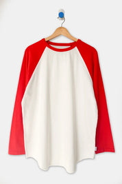 Le Bon Shoppe - Heavy Cotton Raglan Tee | White/Tomato