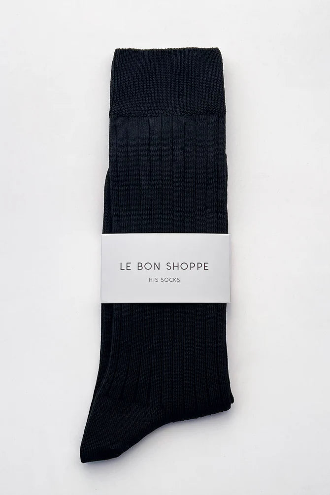 Le Bon Shoppe - His Socks | True Black