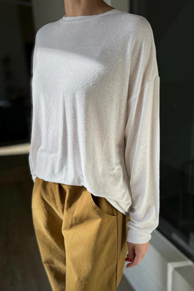 Le Bon Shoppe - Haze Linen Blend Tee | White
