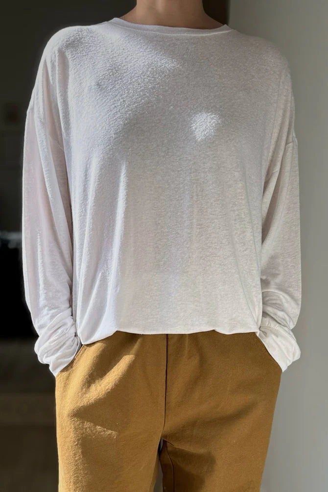 Le Bon Shoppe - Haze Linen Blend Tee | White