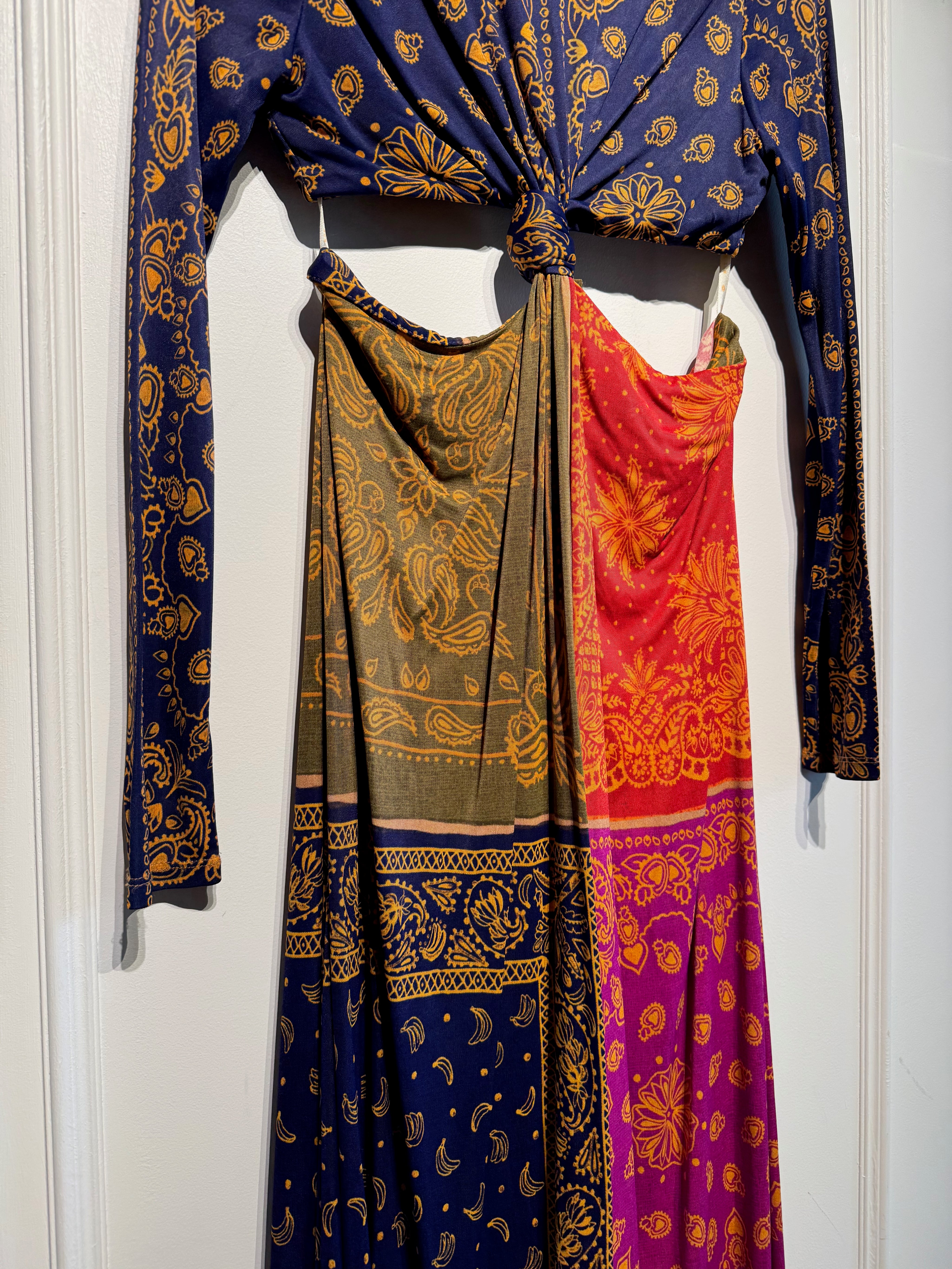 Farm Rio Bandana Dream Cut-Out Maxi Dress (L)