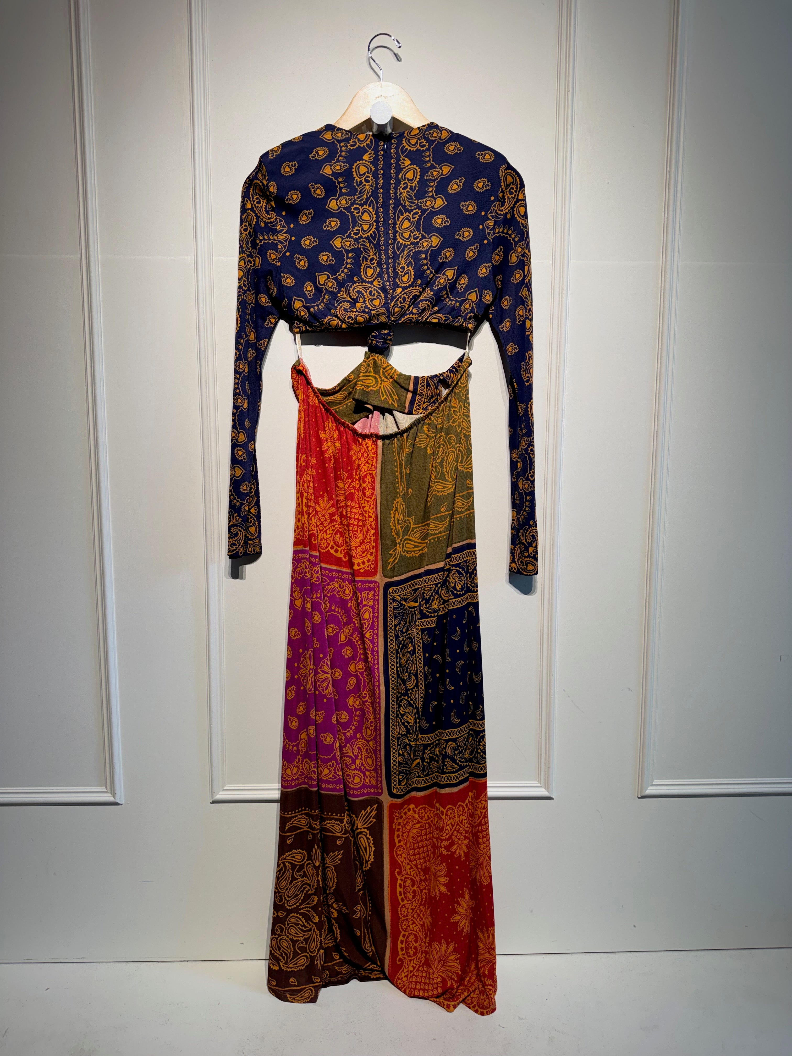 Farm Rio Bandana Dream Cut-Out Maxi Dress (L)