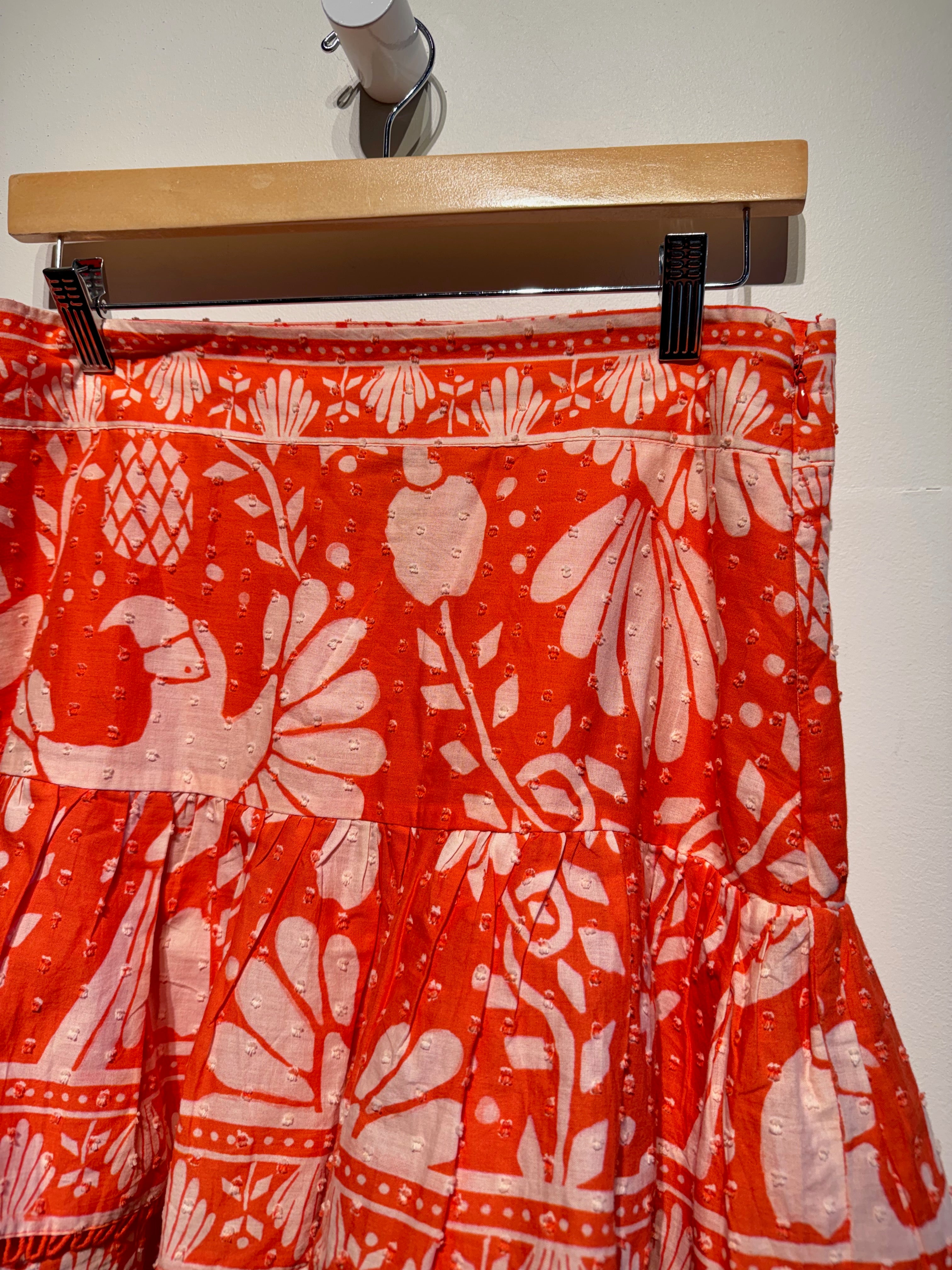Farm Rio Orange Neon Jungle Mini Skirt (M)