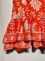 Farm Rio Orange Neon Jungle Mini Skirt (M)