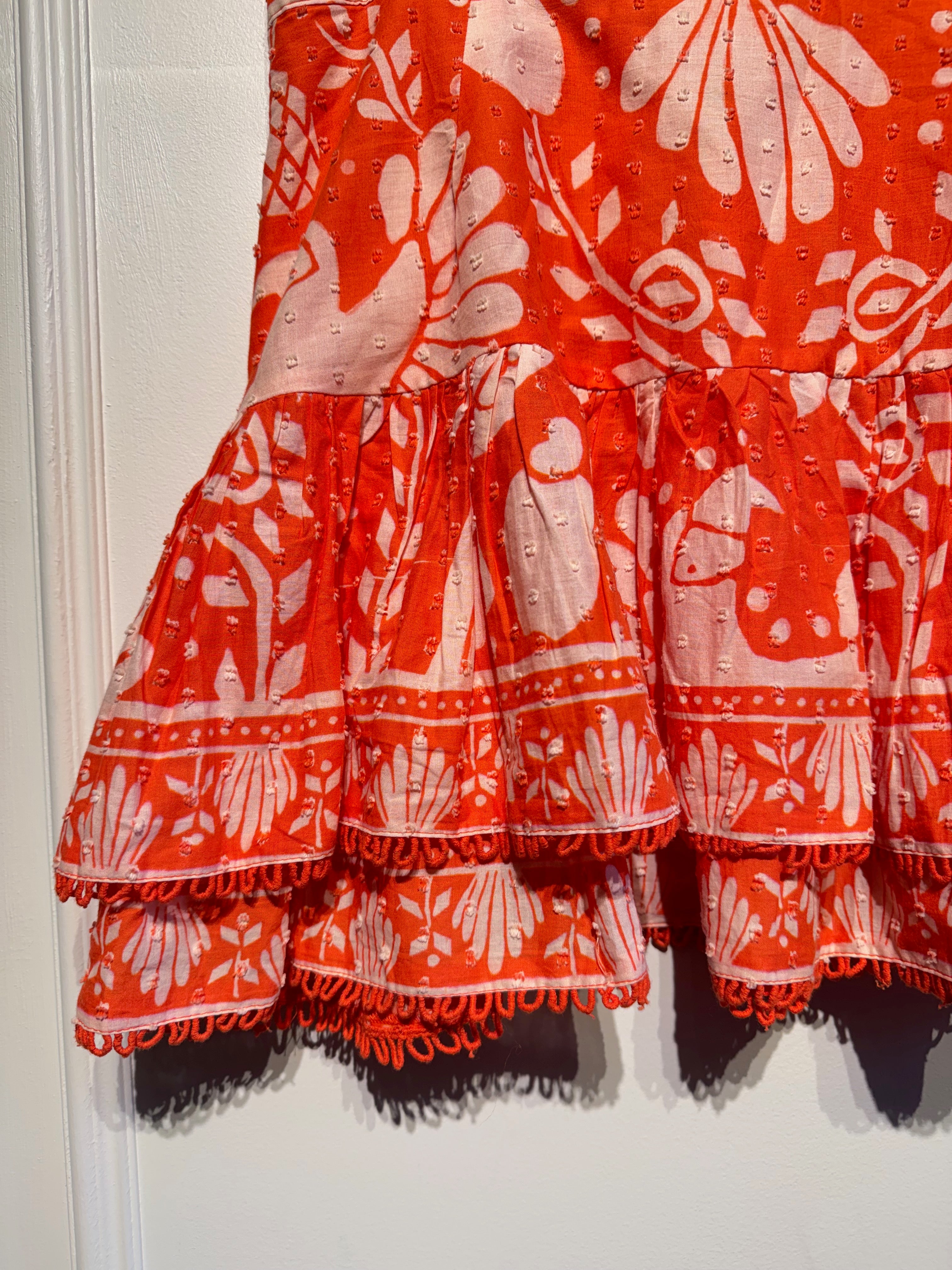 Farm Rio Orange Neon Jungle Mini Skirt (M)