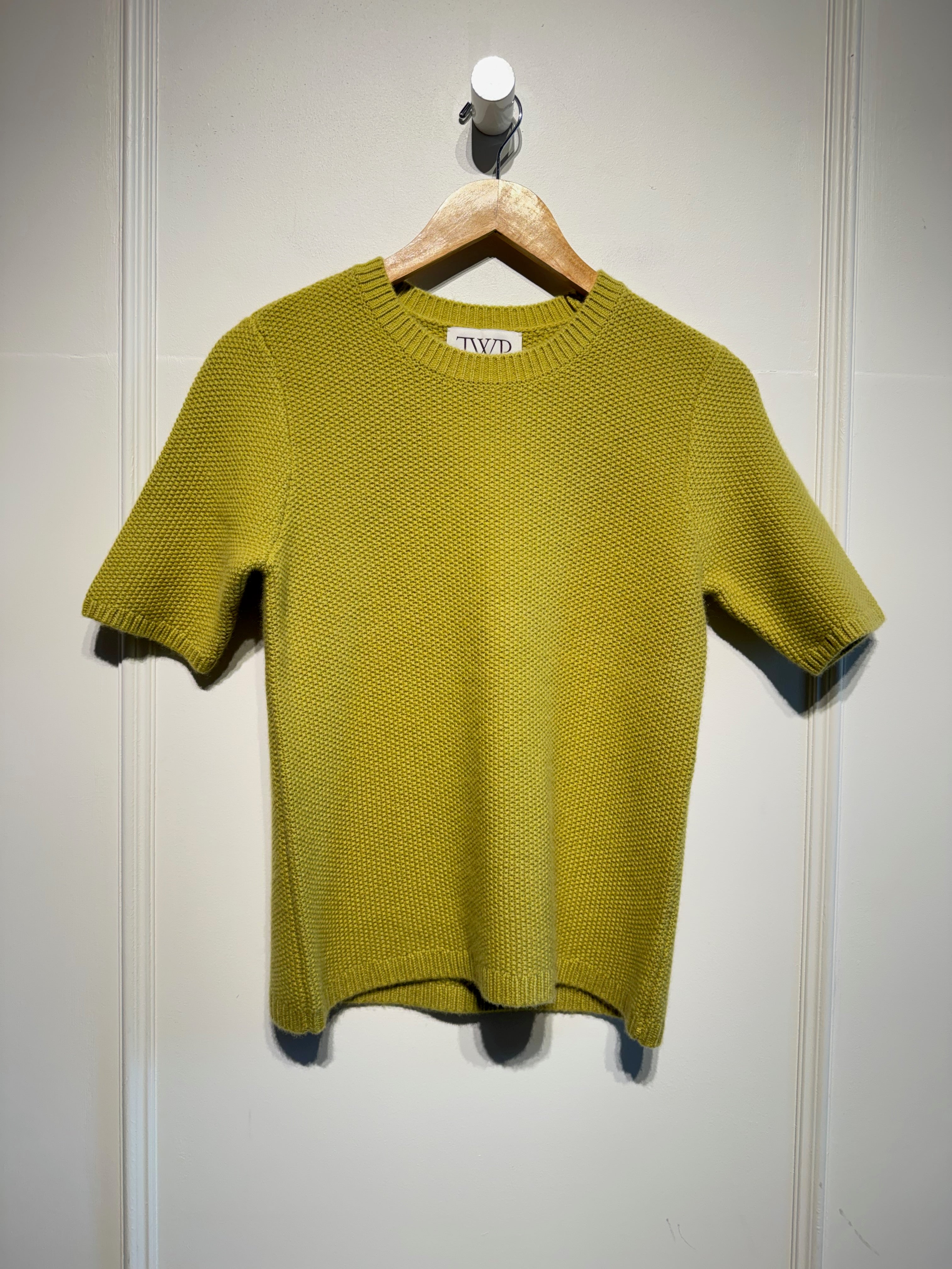 TWP Seed Stitch Audrey Cashmere Sweater in Avocado Oil (S)
