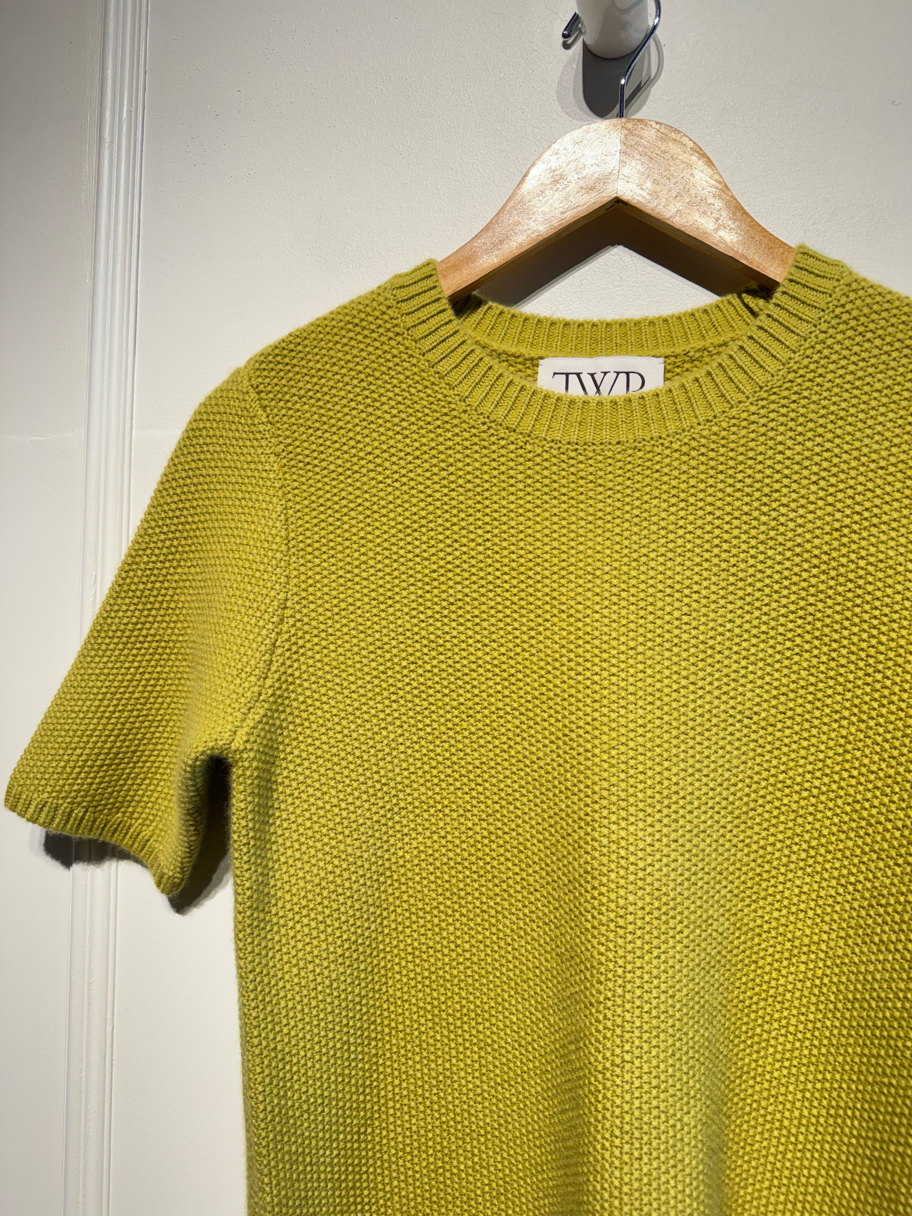 TWP Seed Stitch Audrey Cashmere Sweater in Avocado Oil (S)
