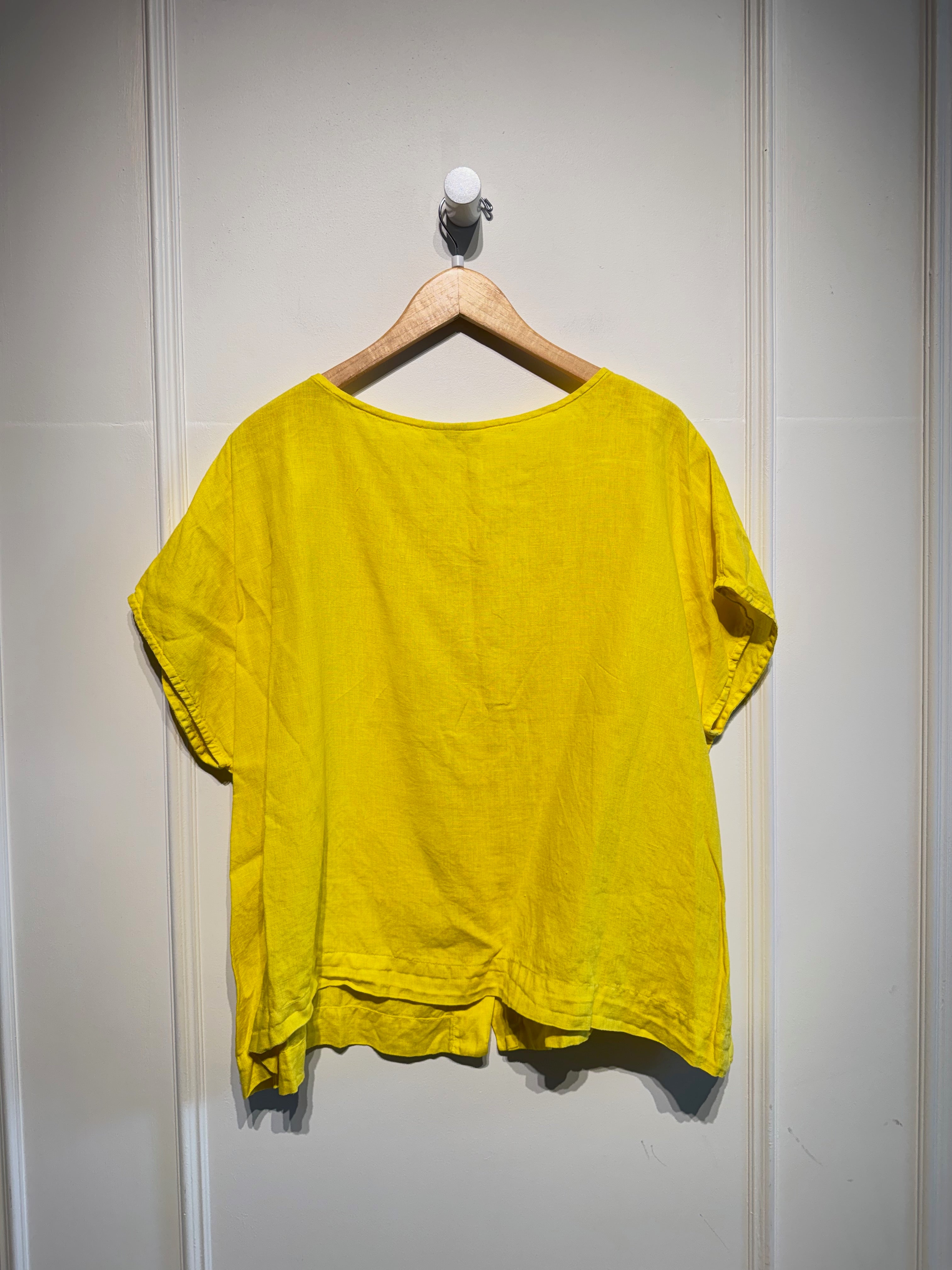 Bryn Walker Yellow Linen Top (XL)