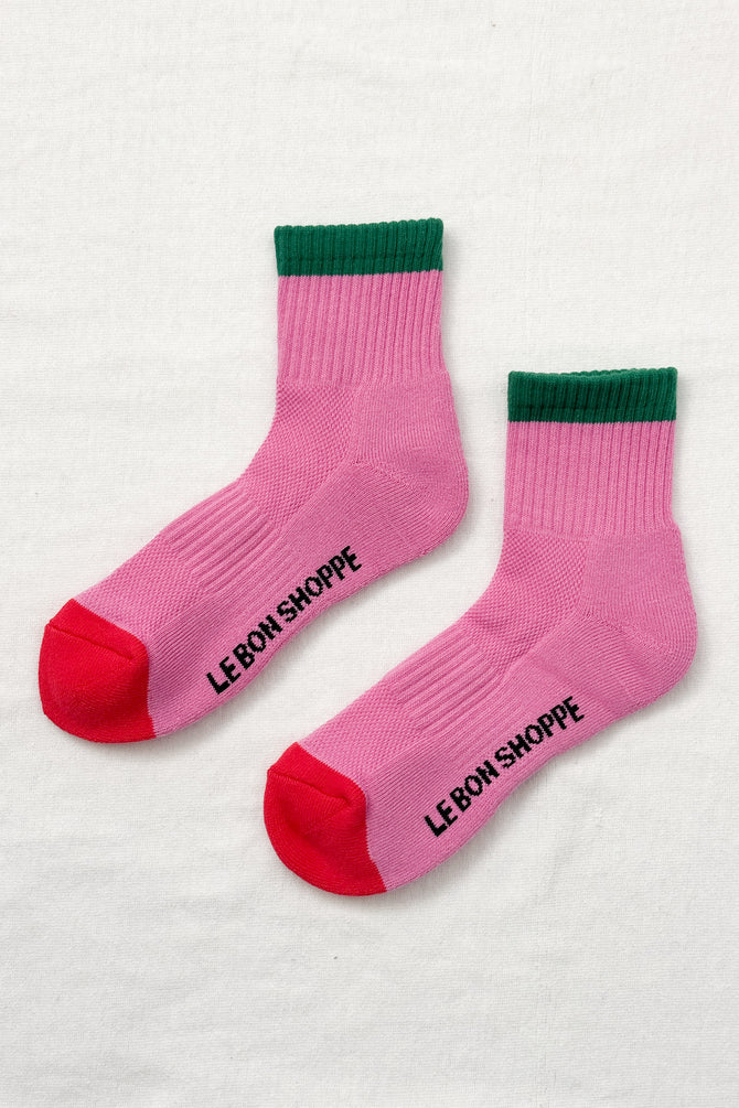 Le Bon Shoppe - Color Block Girlfriend Socks | Rose/Green