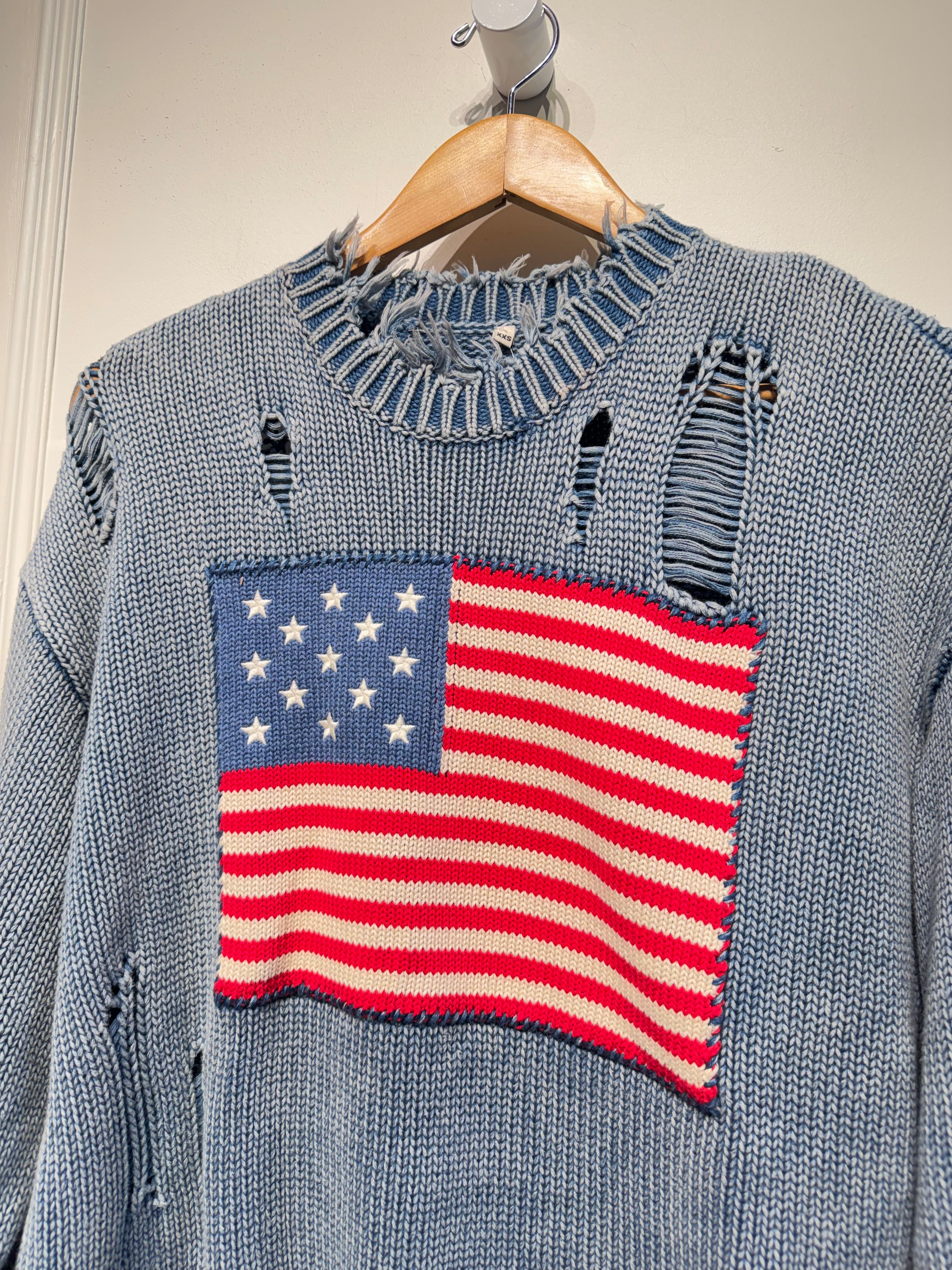 The Denimist American Flag Sweater (XXS)