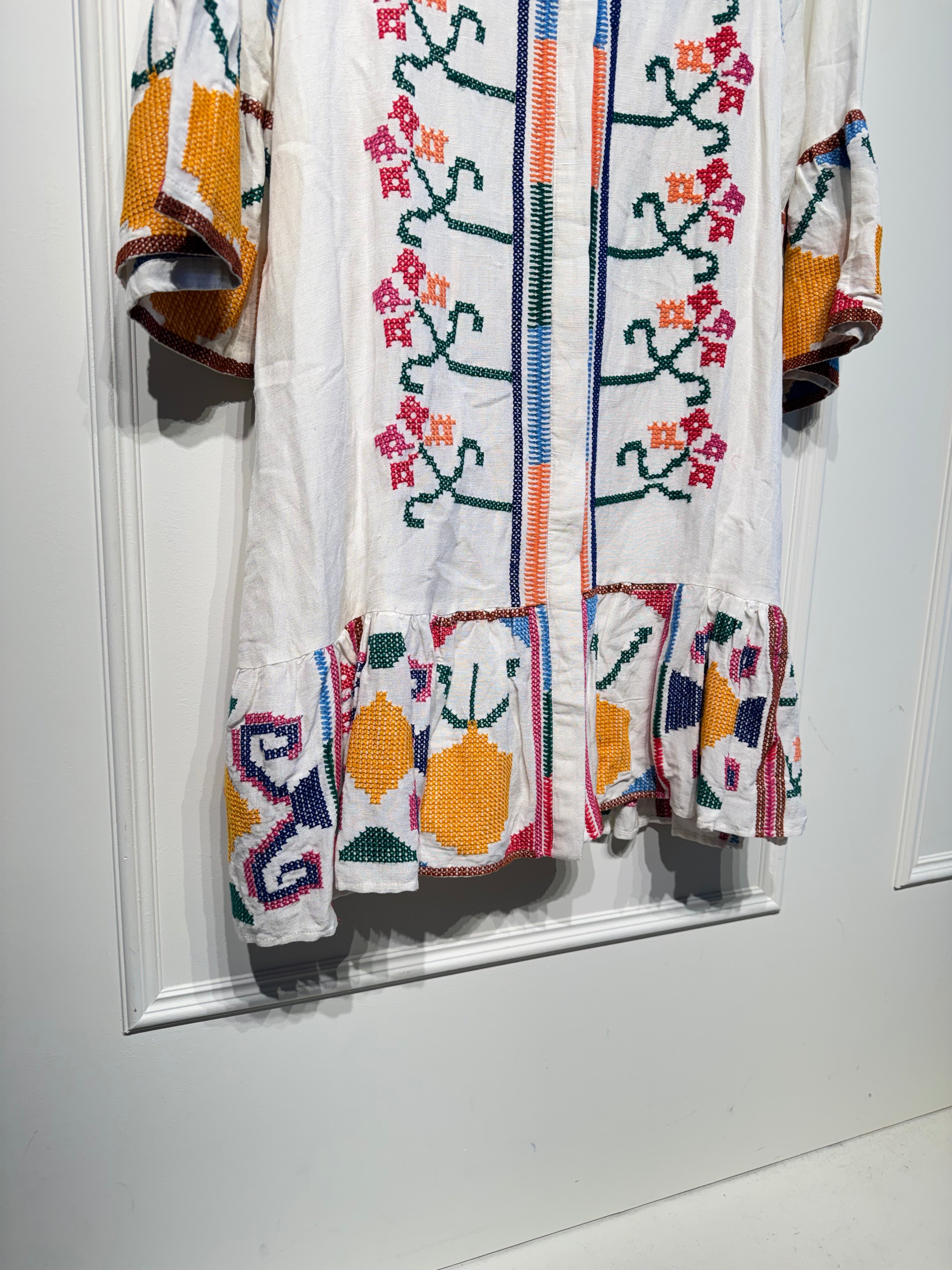 Farm Rio Jimena Embroidered Dress (S)